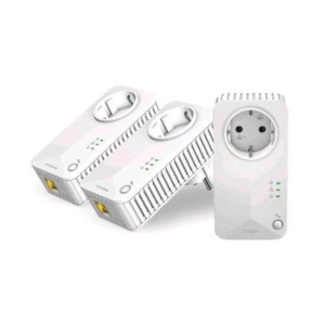 Strong powerline 600 v2 kit 3x adattatori powrline homeplug av 600 mbit/s 3 porte lan plug&play bianco
