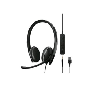 Epos-sennheiser adapt 165t cuffia con microfono usb a + jack 3.5 mm comandi sul cavo uc certificata microsoft teams nero