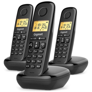 Gigaset start 100 trio (nero) – telefono cordless triplo – vivavoce – funzione sveglia