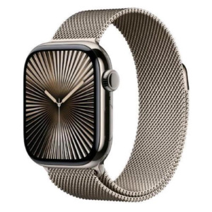Apple watch series 10 gps + cellular 4g 46mm cassa in titanio naturale cinturino loop milanese titanio naturale – m/l