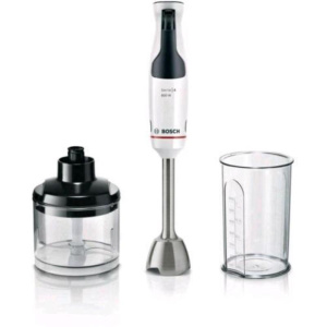 Bosch msm4w420 frullatore a immersione ergomaster 800w ciotola da 0.6 lt lame in acciaio con antisplash bianco nero