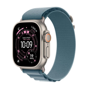 Ap ultra 3 gps + cellular 49mm natural titanium case with light blue alpine loop – small