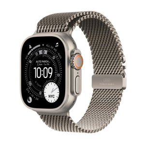 Ap ultra 3 gps + cellular 49mm natural titanium case with natural titanium milanese loop – large