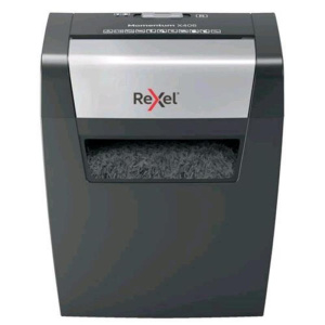 Rexel momentum x406 distruggidocumenti a frammento cestino 15lt capacita` 6 fogli col. grigio