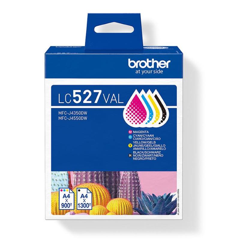 Brother lc527val cartuccia d`inchiostro 4 pz originale nero, ciano, magenta, giallo