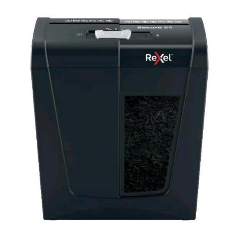 Rexel secure s5 distruggidocumenti a strisce cestino 10 lt capacita` 5 fogli nero