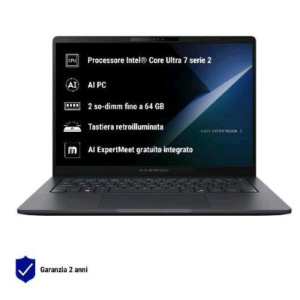 Asus expertbook b3 b3405cca-ly1604x copilot+ pc 14 intel core ultra 7 255h ram 16gb-ssd 1tb nvme-intel arc graphics 140t-wi-fi 6e gigabit ethernet-win 11 prof (90nx08l1-m01vu0)