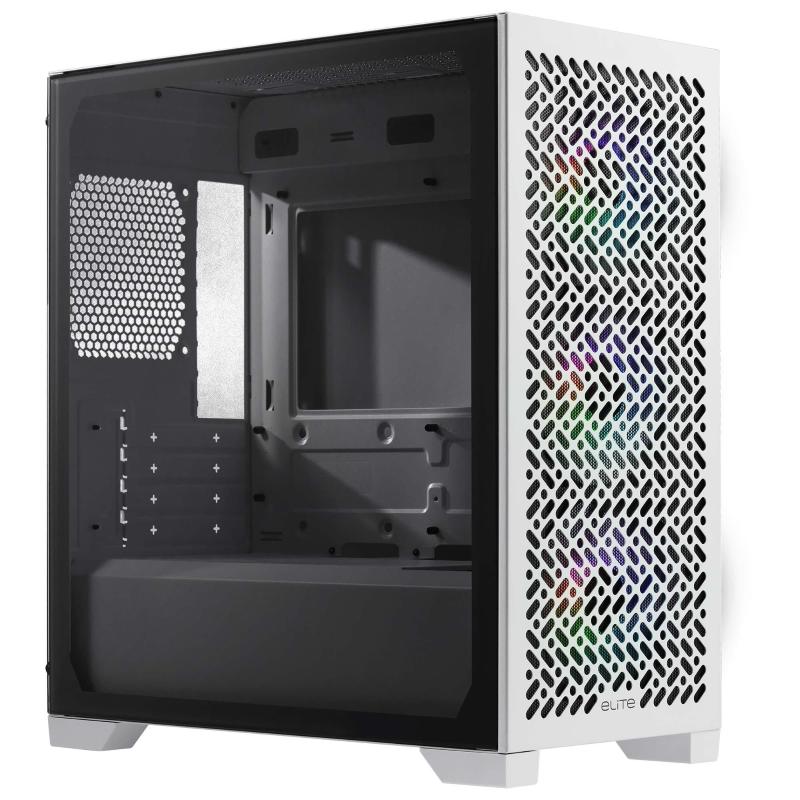 Cooler master case mb atx/micro atx/mini itx, 3 ventole argb, supporto rad 280mm, usb-c, bianco