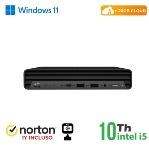 Pc hp 600-800 g3 mini pc intel core i5-10 gen. 8gb 256gb ssd windows 11 pro + norton antivirus + webcam – ricondizionato – gar. 12 mesi