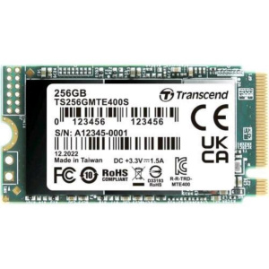 Transcend mte400s ssd 256gb interno m2 2242 nvme pci express 3 x 4 3d nand