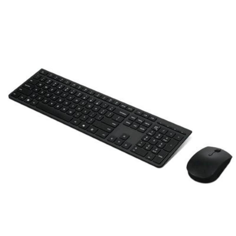Lenovo professional kit mouse e tastiera ricaricabili wireless multidispositivo tastiera ful size qwerty wireless 2.4 ghz bluetooth ricaricabile + mouse