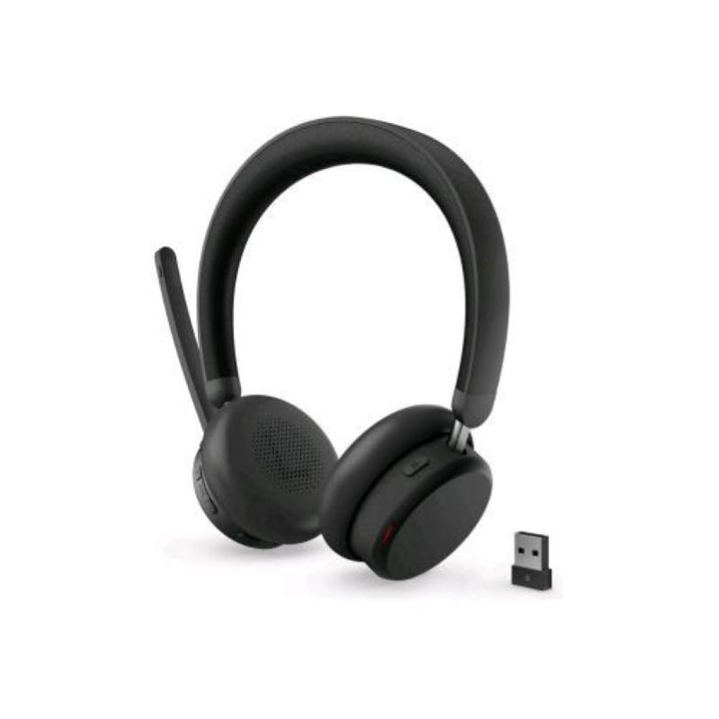 Lenovo 6550 cuffie con microfono over ear bluetooth eliminazione rumore attiva anc usb-c certificato per microsoft teams nero