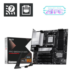 Mb msi pro b850m-p wifi am5 4xddr5-8200o.c. 1xhdmi 1xdp 1xpcie5.0x16 3xm.2 4xsata3 usb wifi lan bt matx