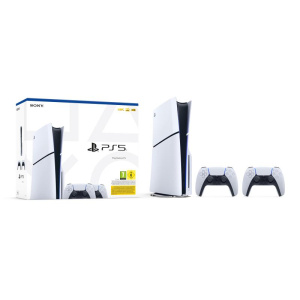 Sony ps5 console slim 1tb bianca con lettore + 2 controller white it