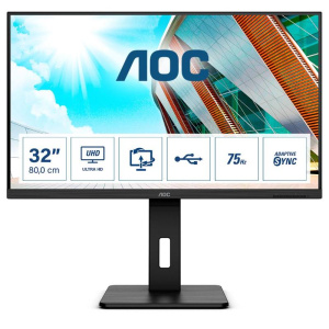 Aoc monitor 31,5 led va uhd 16:9 4ms 350 cdm, pivot, dp/hdmi, multimediale