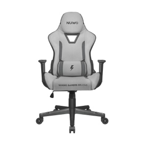 Nuwo sedia gaming jupite stoffa bianco e grigio