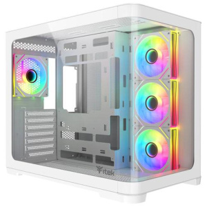 Itek case dark cave curved, gaming tower, atx, 4x12cm argb fan, 2xusb3, type-c, curved temp glass s