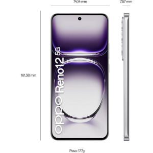 Oppo reno 12 5g astro silver 12/256gb dual sim – (garanzia italia – tim)