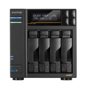 Nas asustor as6804t x 4slot 3.5/2.5>no hd< qc 2,3ghz-16gb ddr5 ecc -2p 5g-2p 10g-5p usb-4x m.2 nvme/sata-gar.5y
