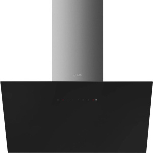 Smeg cappa aspirante a muro 90cm 164w a luce led nero/inox kicv90bl2