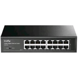 Cudy gs1016 switch 16 porte gigabit (10/100/1000) in metallo montabile su rack kit di montaggio incluso nero