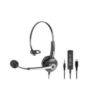 Hamlet hheadm-cjm cuffia professionale monoaurale con microfono usb-c jack 3,5 mm telecomando black