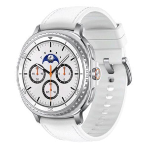 Samsung l500 galaxy watch 8 clalssic 46mm smartwatch 1.3 amoled wi-fi nfc gps 5 atm europa argento bianco