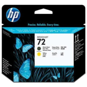 Hp cart ink testina nero opaco e giallo per designjet t1100, n. 72