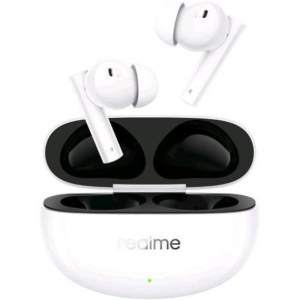 Realme air 5 ear buds cuffie auricolari bluetooth 5.3 cancellazione attiva del rumore fino a 50 db 2.0 - mega driver titanizzato da 12,4mm 6 microfoni custodia di ricarica ipx5 bianco