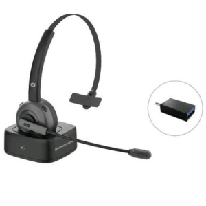 Conceptronic cuffie con microfono wireless bluetooth con dock per ricarica