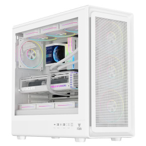 Case gaming tower meshcore 36w – no alimentatore – argb fan – bianco (itgcamc36w)