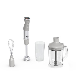 Tefal quickchef+ hb67mb30 frullatore frullatore ad immersione 1000 w grigio, acciaio inox