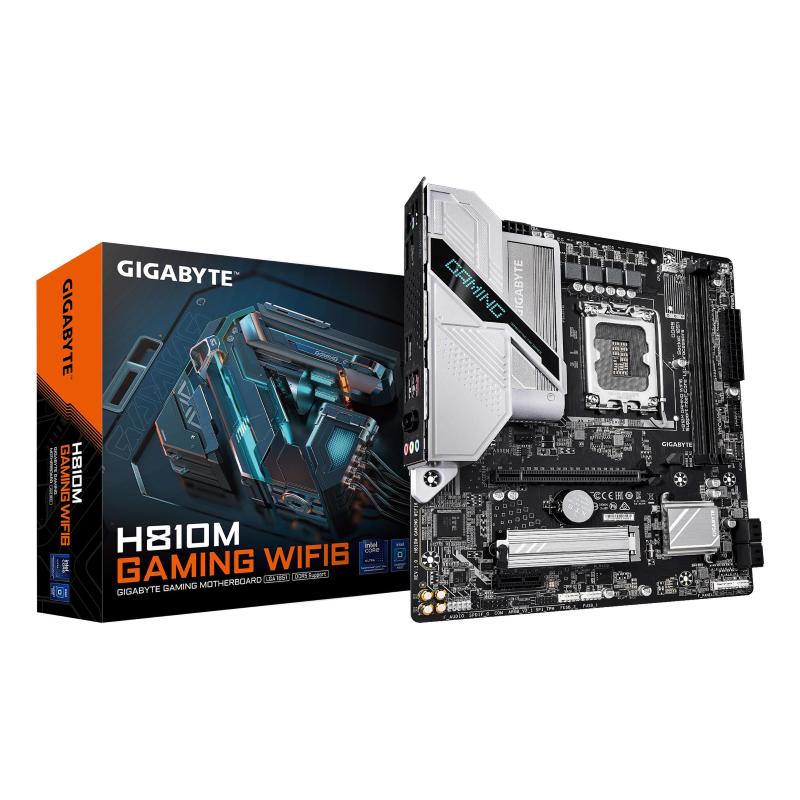 Gigabyte h810m gaming wifi6 scheda madre - cpu intel core ultra (serie 2), vrm a 4+1+2 fasi, fino a 6400 mhz ddr5, 1xpcie 4.0