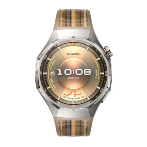 Huawei watch gt6 pro, cassa 46mm in titanio e cinturino marrone. compatibile con ios e android. fino a 21 giorni di autonomia.