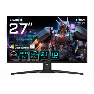 Gigabyte aorus fo27q5p monitor da gaming oled qhd – 2560 x 1440, 500 hz, 0,03 ms, kvm, 300 cd/m², freesync premium pro,