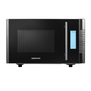 Medion md 14482 nero, acciaio inox microonde con grill superficie piana 20 l 800 w