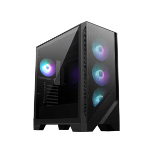 Msi mag forge 320r airflow computer case micro tower nero, trasparente