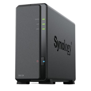 Synology diskstation ds124 server nas e di archiviazione desktop collegamento ethernet lan nero rtd1619b