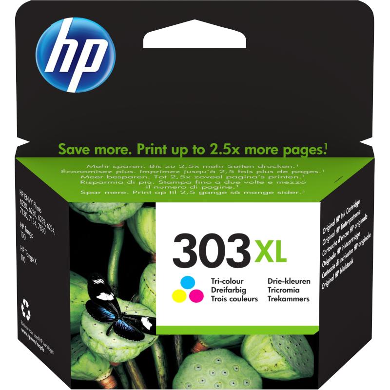 Hp cartuccia di inchiostro in tricromia originale ad alta capacità 303xl