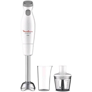 Moulinex dd452110 easychef frullatore ad immersione 2 in 1 con accessori 450 w bicchiere da 80 ml accessorio tritatutto 2 velocita` + turbo bianco