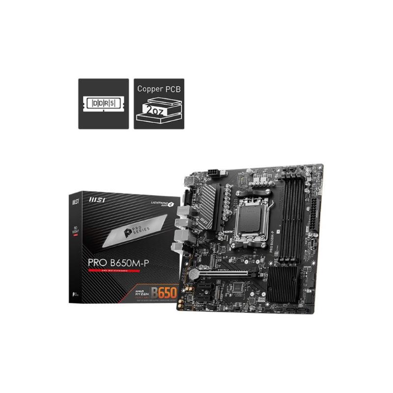 Msi pro b650m-p scheda madre amd b650 presa di corrente am5 micro atx