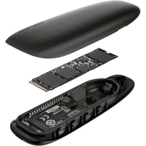 Asus cobble custodia per ssd pcie nvme m.2 portatile, usb-c 3.2 gen 2×1, trasferimento fino a 10 gbps, resistenza all`acqua e alla polvere ip55, cuscinetto termico nero