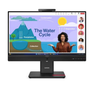 Lenovo monitor 23,8 led ips 16:9 fhd 6 ms 250 cdm, pivot, usb-c dock, webcam, dp/hdmi, multimediale, t24d-4v