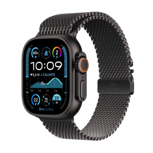 Apple watch ultra 2 gps + cellular 49mm cassa titanio nero con titanio nero milanese loop – s