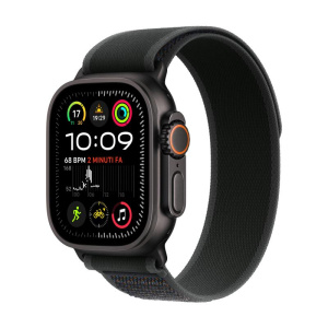 Apple watch ultra 2 gps + cellular 49mm cassa titanio nero con nero trail loop – s/m