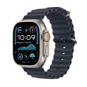 Apple watch ultra 2 gps + cellular 49mm cassa in titanio con navy ocean band