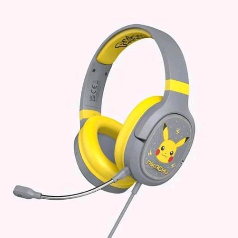 Otl pikachu grey / yellow pro g1 gaming headphones cuffie con microfono per bambini
