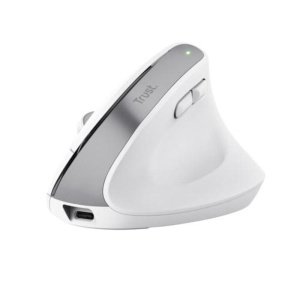 Trust mouse bayo ergonomico wireless, bianco