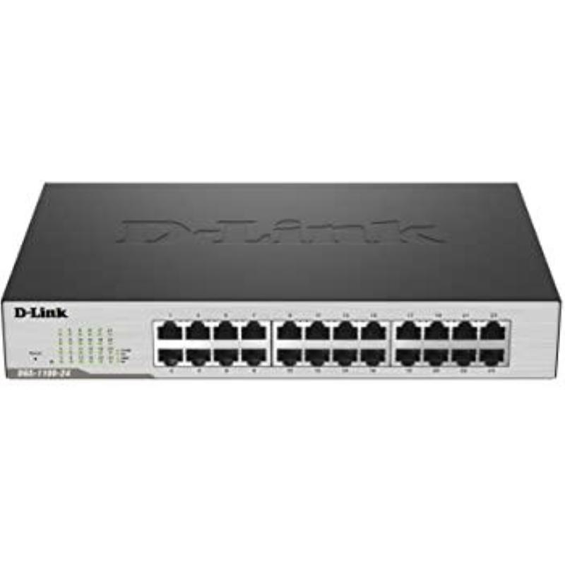 D-link switch smart managed 24 porte gigabit, fanless, 802.1q vlan, 802.1p qos, 11 rackmount installation