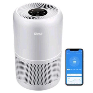 Levoit smart core 300s pro purificatore d`aria per ambienti fino a 50 mq filtrazione a 3 stadi controllo vocale display led con timer grigio